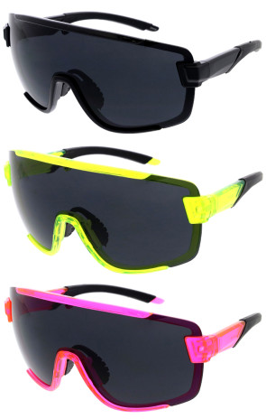 Sporty Chic Oversized Shield Wholesale Sunglasses 84mm
