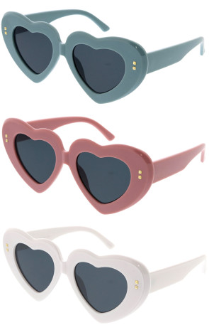 Chunky Lovely Heart Novelty Heart Shaped Wholesale Sunglasses