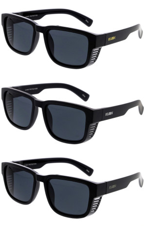 Kush Horn Rimmed Side Vent Unisex Square Wholesale Sunglasses 55mm
