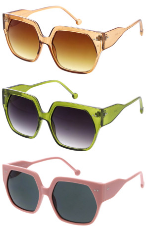 Oversized Flat Top Chunky Temple Wholesale Square Sunglasses 58mm