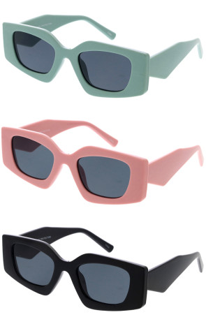 Chunky Angular Arms Square Wholesale Sunglasses 50mm
