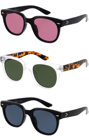 Modern Edge Rivet Horn Rimmed Wholesale Sunglasses 50mm