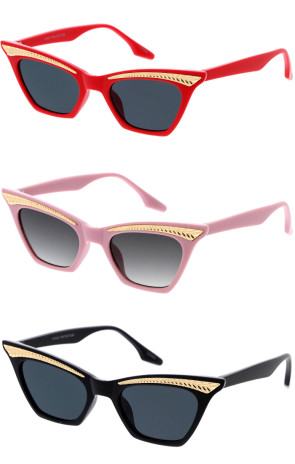 Regal Browline Accent Cat Eye Wholesale Sunglasses 50mm