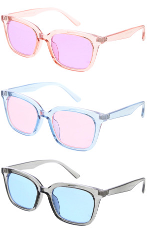 Classy Translucent Crystal Frame Square Horn Rimmed Wholesale Sunglasses