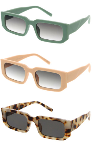 Retro Thick Arms Neutral Lens Rectangle Wholesale Sunglasses