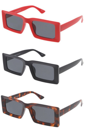 Retro Plastic Frame Sunken Lens Square Wholesale Sunglasses