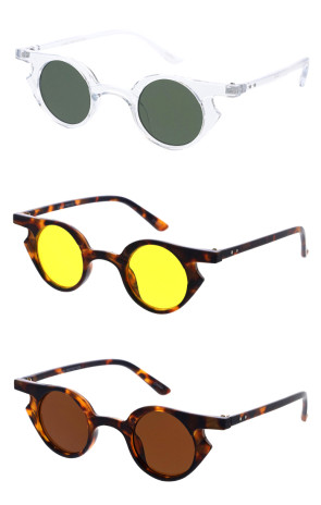 Slim Arm Neutral Lens Round Circle Lens Cat Eye Wholesale Sunglasses