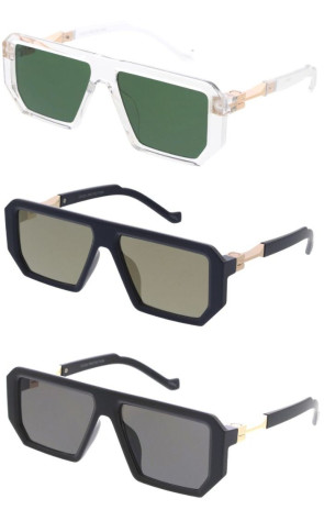 Sleek Medium Flat Top Aviator Wholesale Sunglasses