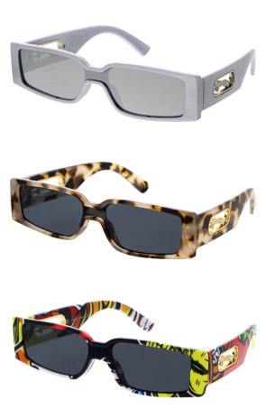 Luxury Cut Out Feline Temple Accent Arm Accent Square Wholesale Sunglasses