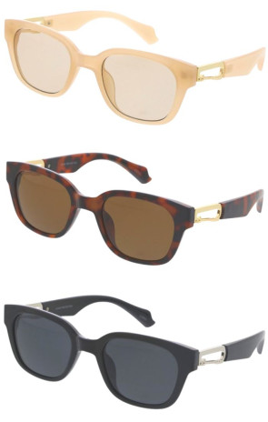 Classy Metal Temple Accent Square Wholesale Sunglasses