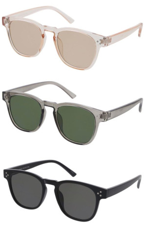 Classy Neutral Horn Rimmed Keyhole Square Wholesale Sunglasses