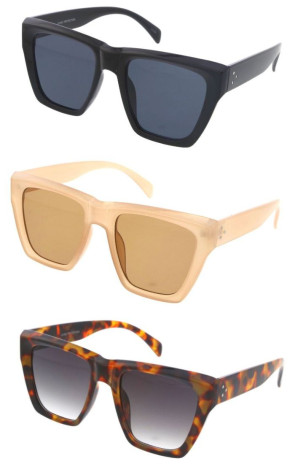 Neutral Square Flat Top Classic Wholesale Sunglasses
