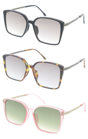 Oversized Plastic Frame Metal Arm Butterfly Square Wholesale Sunglasses