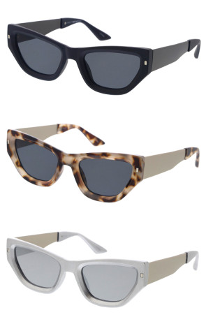 Modern Metal Arm Geometric Cat Eye Wholesale Sunglasses