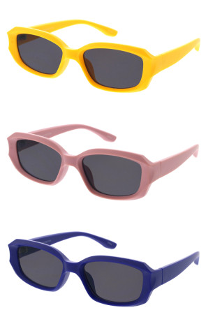 Sleek Rectangular Plastic Bevelled Frame Square Wholesale Sunglasses