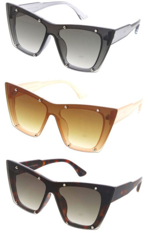 Studded Large High Temple Cat Eye Wholesale Sunglasses