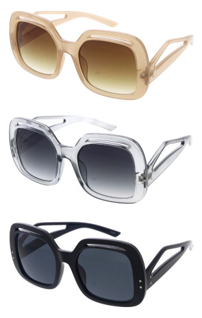 Thick Rimmed Triangle Arm Cutout Frame Square Wholesale Sunglasses
