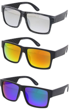 Mirrored Premium Matte Flat Top Square Wholesale Sunglasses