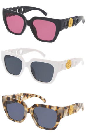 Vivant Chain Link Luxury Inspired Designer Wholesale Sunglasses