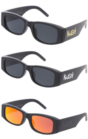 KUSH Plastic Chunky Arm Thick Frame Square Wholesale Sunglasses
