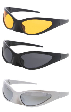 Trendy Sport Alien Shaped Wrap Wholesale Sunglasses