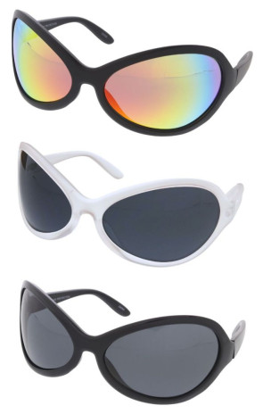 Oversized Exaggerated Wraparound Round Sporty Wholesale Sunglasses