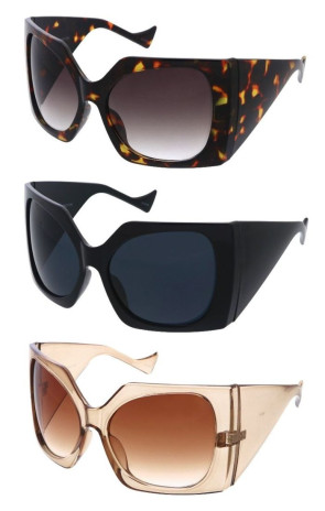 Oversized Chunky Tapered Arm Chic Butterfly Square Wholesale Sunglasses