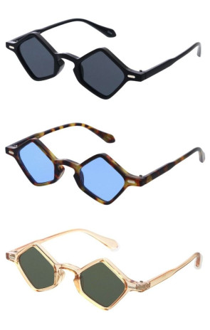 Slim Small Plastic Frame Pentagon Geometric Wholesale Sunglasses