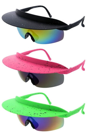 Paint Splatter Visor Cap Mirrored Lens Wholesale Visor Sunglasses