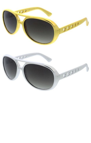 Elvis Rock 'N' Roll Costume Novelty Retro Aviator Wholesale Sunglasses