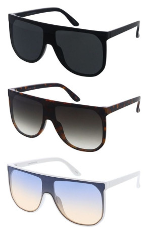 Oversized Square Flat Top Aviator Shield Wholesale Sunglasses