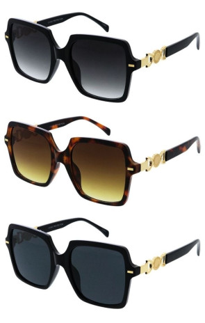 Luxury Fashion Soft Gold Color Trim Square Wholesale Sunglasses