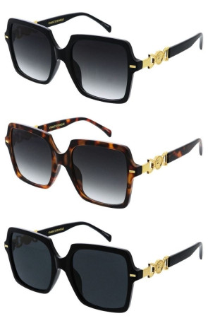 VIVANT Luxury Fashion Gold Trim Square Wholesale Sunglasses