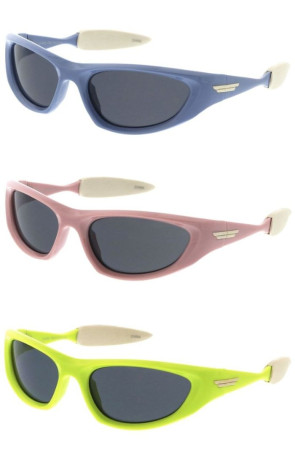 Sleek Color Pop Rubber Comfort Arm Active Lifestyle Sporty Wholesale Sunglasses
