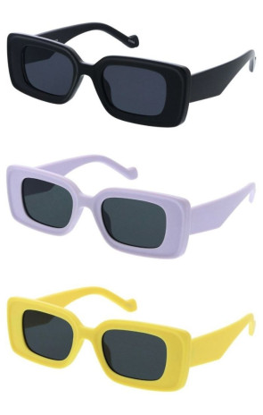 Retro Pastel Thick Rimmed Rounded Raised Edge Square Wholesale Sunglasses