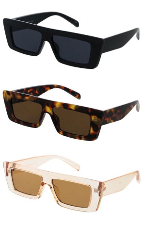 Retro Flat Top Thick Rimmed Pointed Rectangular Square Wholesale Sunglasses