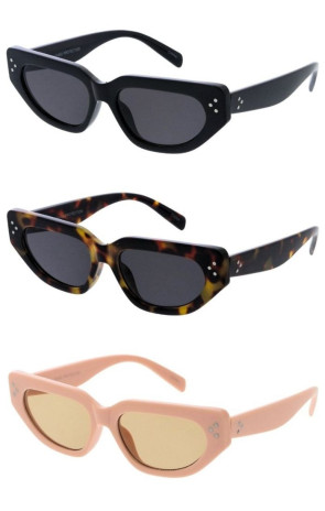 Chic Retro Rounded Lens Geometric Cat Eye Wholesale Sunglasses