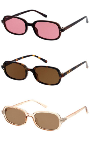 Slim Plastic Frame Rounded Rectangular Square Wholesale Sunglasses