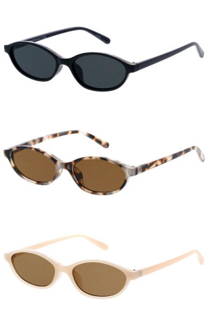 Slim Retro Small Plastic Neutral Cat Eye Style Horn Rimmed Oval Round Wholesale Sunglasses