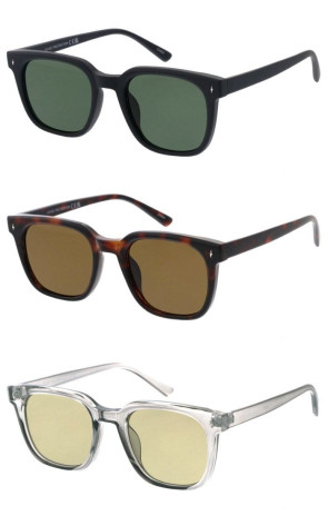 Medium Beveled Thick Frame Neutral Lens Square Horn Rimmed Wholesale Sunglasses