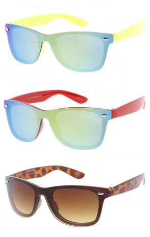 Ultra Futuristic Flat Shield With Mirror Lenses Wholesale Sunglasses