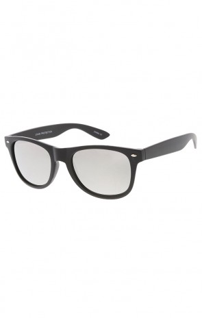 Retro Matte Black Horned Rim Mirror Wholesale Sunglasses