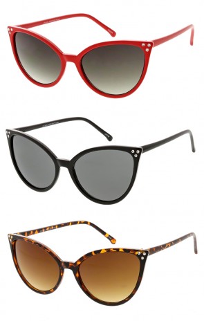 Women's Retro Cat Eye Rhinestone Embellished Wholesale Sunglasses