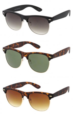 1950's Eyewear Fashion Soft Rubberized Half Frame Horned Rim Wholesale Sunglasses