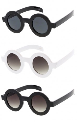 Retro Fashion Bold Frame Horned Rim Round Circle Wholesale Sunglasses