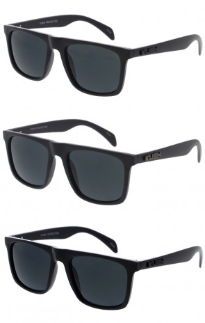 KUSH Black Flat Top Horn Rimmed Wholesale Sunglasses 52mm