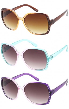 Kids Oversized Fashion with Diamonds Wholesale Sunglasses