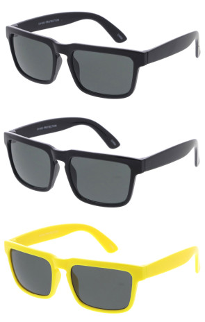 Kids Colorful Plastic Horn Rimmed Square Wholesale Sunglasses 47mm