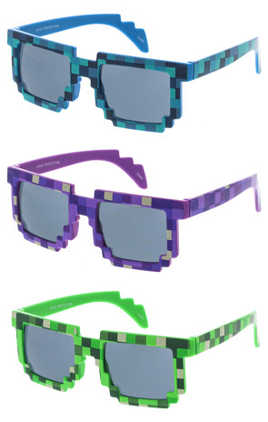 Kids Gamer Square 8-Bit Pixel Wholesale Sunglasses 43mm