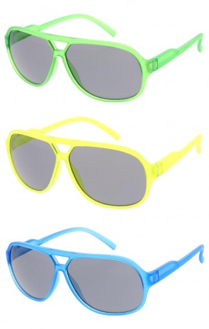 Kids Neutral Colored Lens Plastic Frame Aviator Wholesale Sunglasses